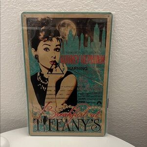 Breakfast at Tiffany's Metal Sign. NEW IN CELLOPHANE